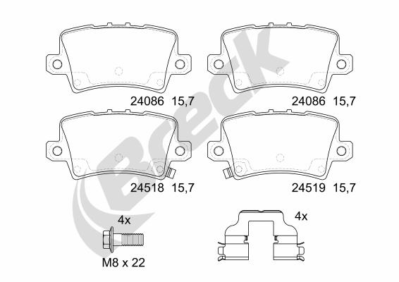 Set placute frana,frana disc 24086 00 704 10 BRECK